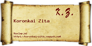 Koronkai Zita névjegykártya