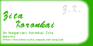 zita koronkai business card